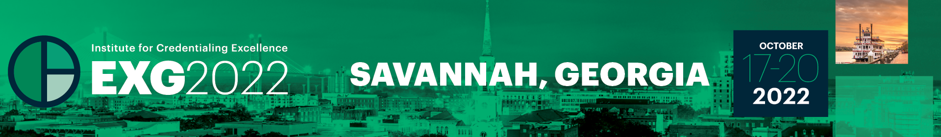 I.C.E. Exchange Banner, a green banner highlighting the 2022 conference, which will be held October 17 through 20 in Savannah Georgia
